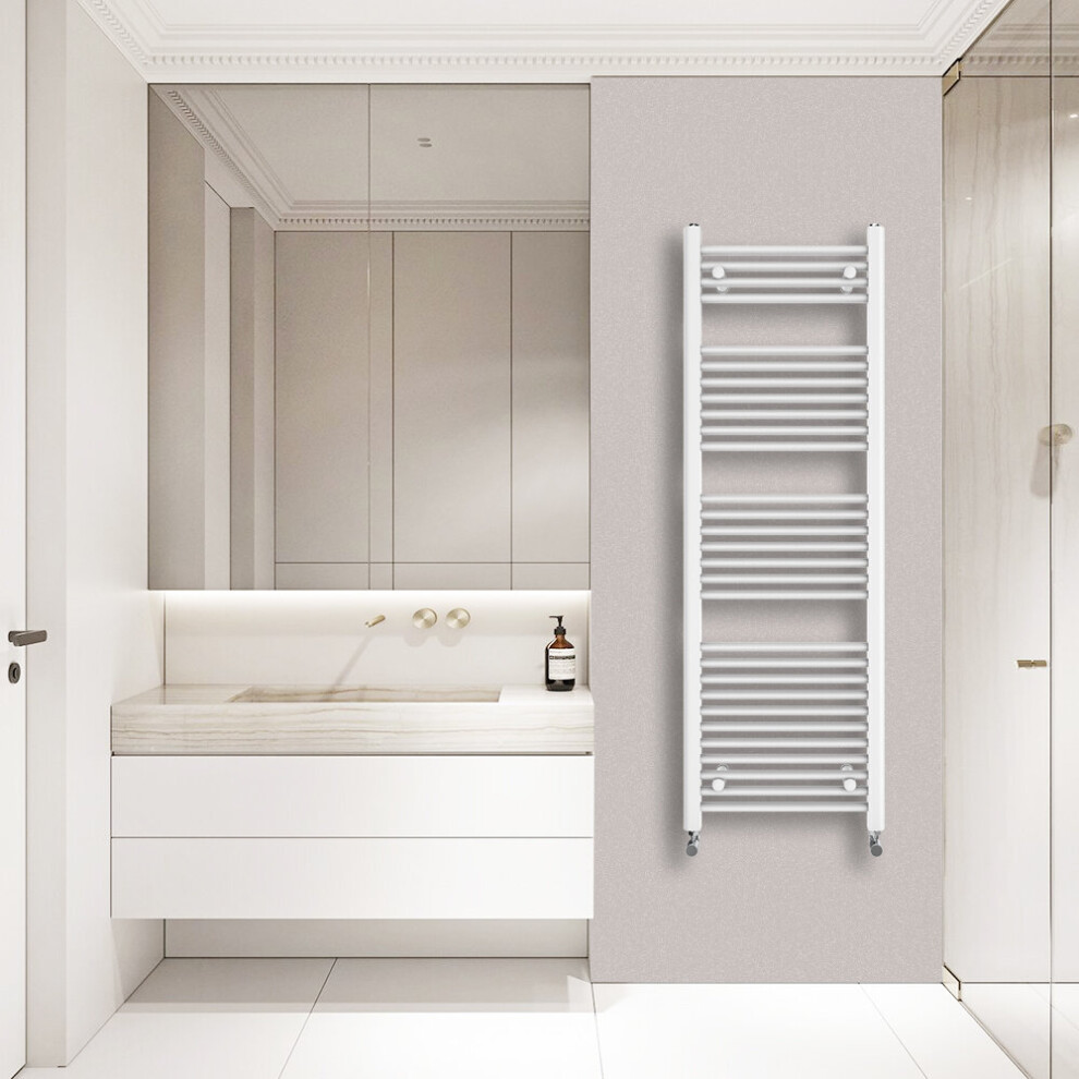 (1500x500mm) Warmehaus Straight Heated Towel Rail Central Heating for Bathroom Kitchen Radiator Ladder White