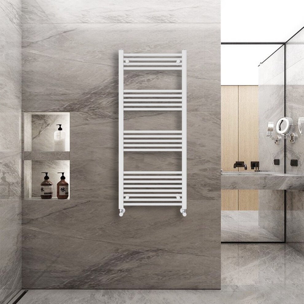 (1400x600mm) Warmehaus Straight Heated Towel Rail Central Heating for Bathroom Kitchen Radiator Ladder White