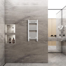 (800x400mm) Warmehaus Straight Heated Towel Rail Central Heating for Bathroom Kitchen Radiator Ladder White