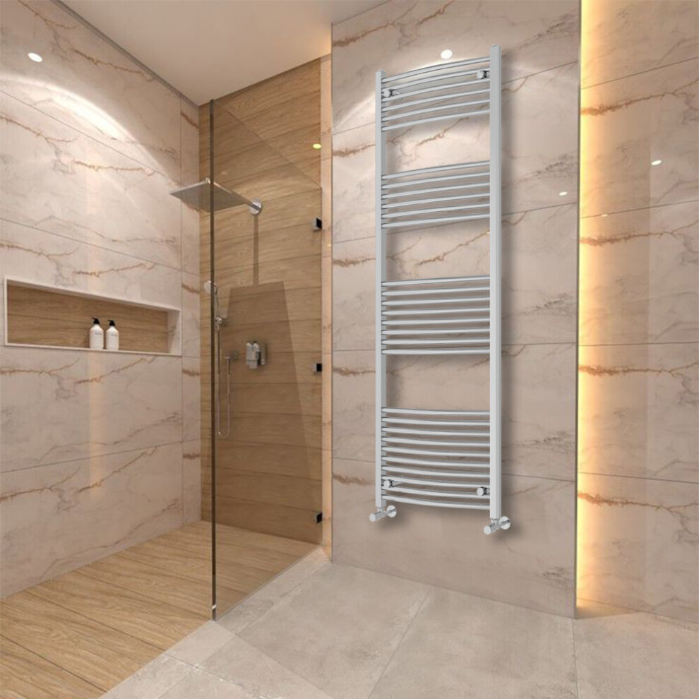 Warmehaus (1800X600mm) Curved Heated Towel Rail Central Heating For Bathroom Kitchen Radiator Ladder Chrome