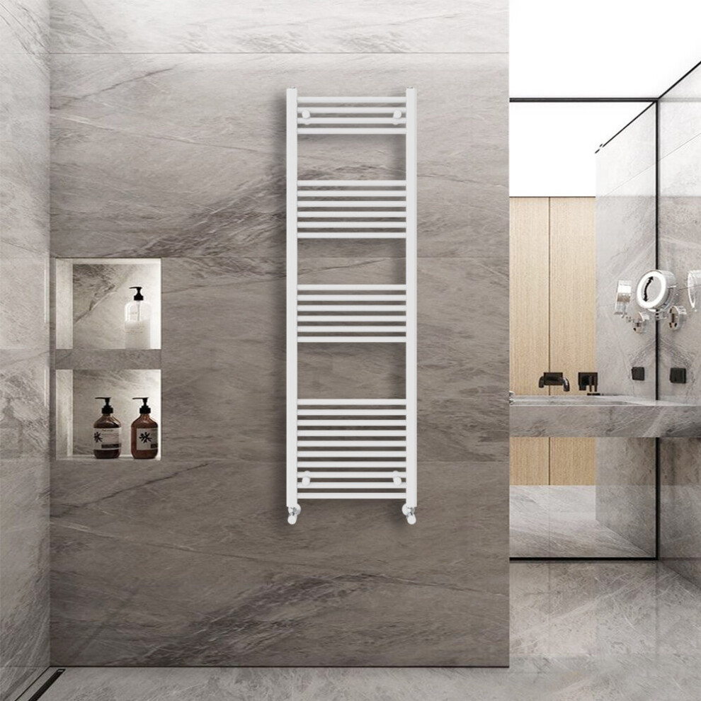 (1600x500mm) Warmehaus Straight Heated Towel Rail Central Heating for Bathroom Kitchen Radiator Ladder White