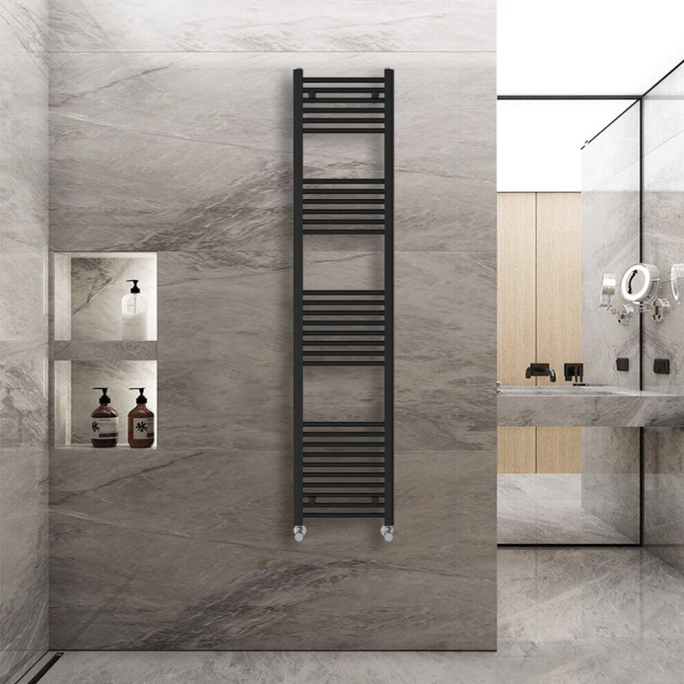 (1800X400mm) Warmehaus Straight Heated Towel Rail Central Heating For Bathroom Kitchen Radiator Ladder Black 5063021966613
