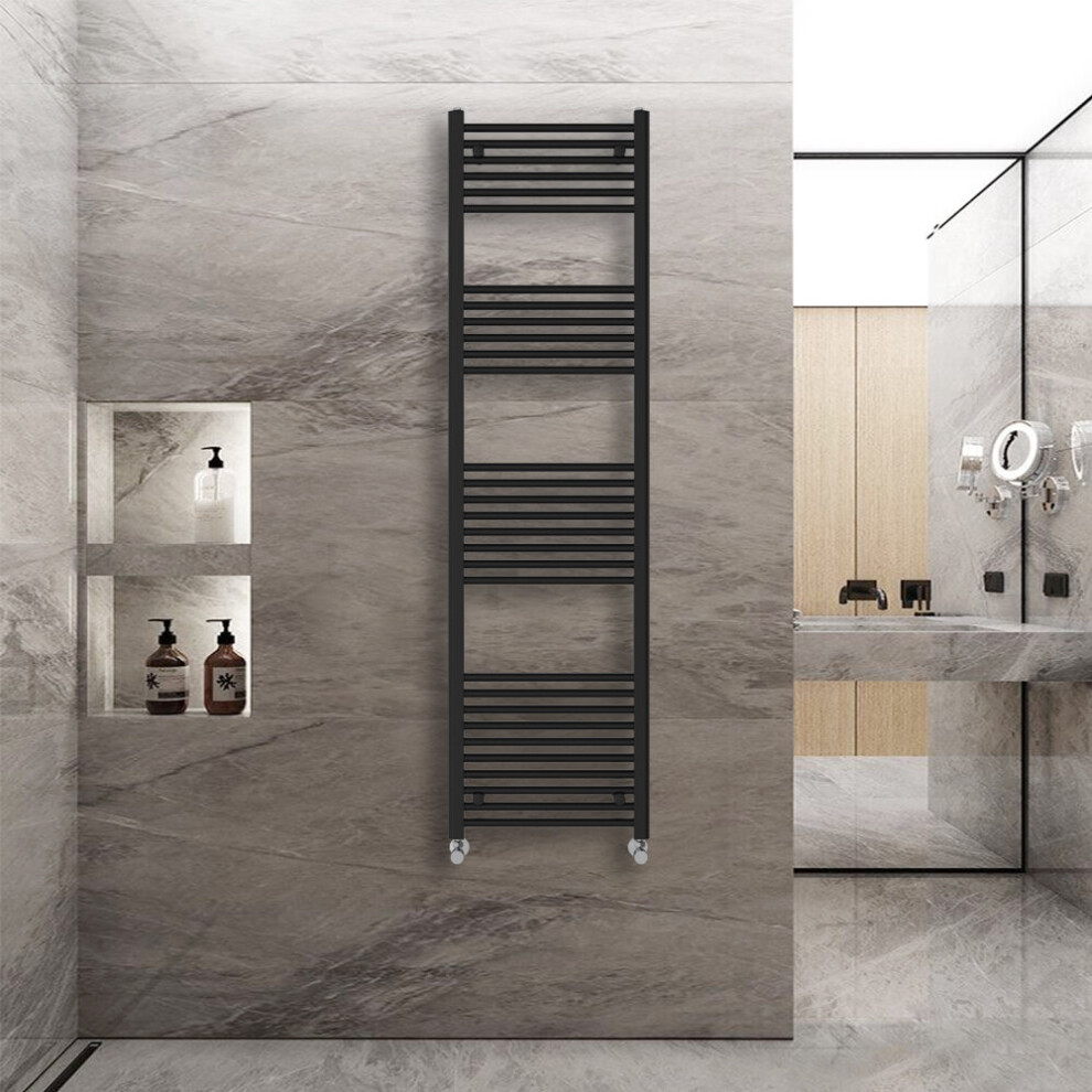 Warmehaus (1800X500mm) Straight Heated Towel Rail Central Heating For Bathroom Kitchen Radiator Ladder Black