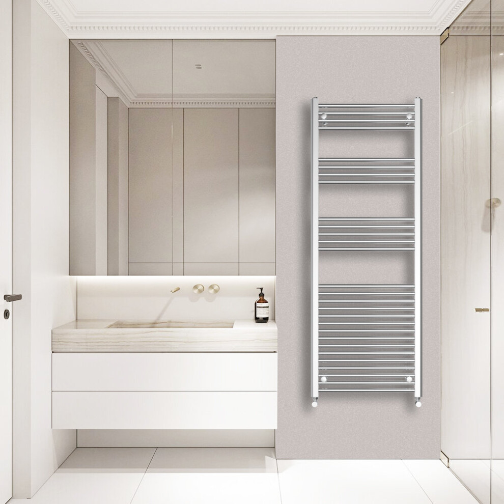 (1600x600mm) Warmehaus Straight Heated Towel Rail Central Heating for Bathroom Kitchen Radiator Ladder Chrome