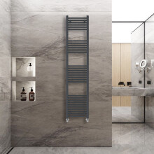 (1800x400mm) Warmehaus Straight Heated Towel Rail Central Heating for Bathroom Kitchen Radiator Ladder Anthracite Grey