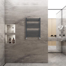 (800x600mm) Warmehaus Straight Heated Towel Rail Central Heating for Bathroom Kitchen Radiator Ladder Anthracite Grey