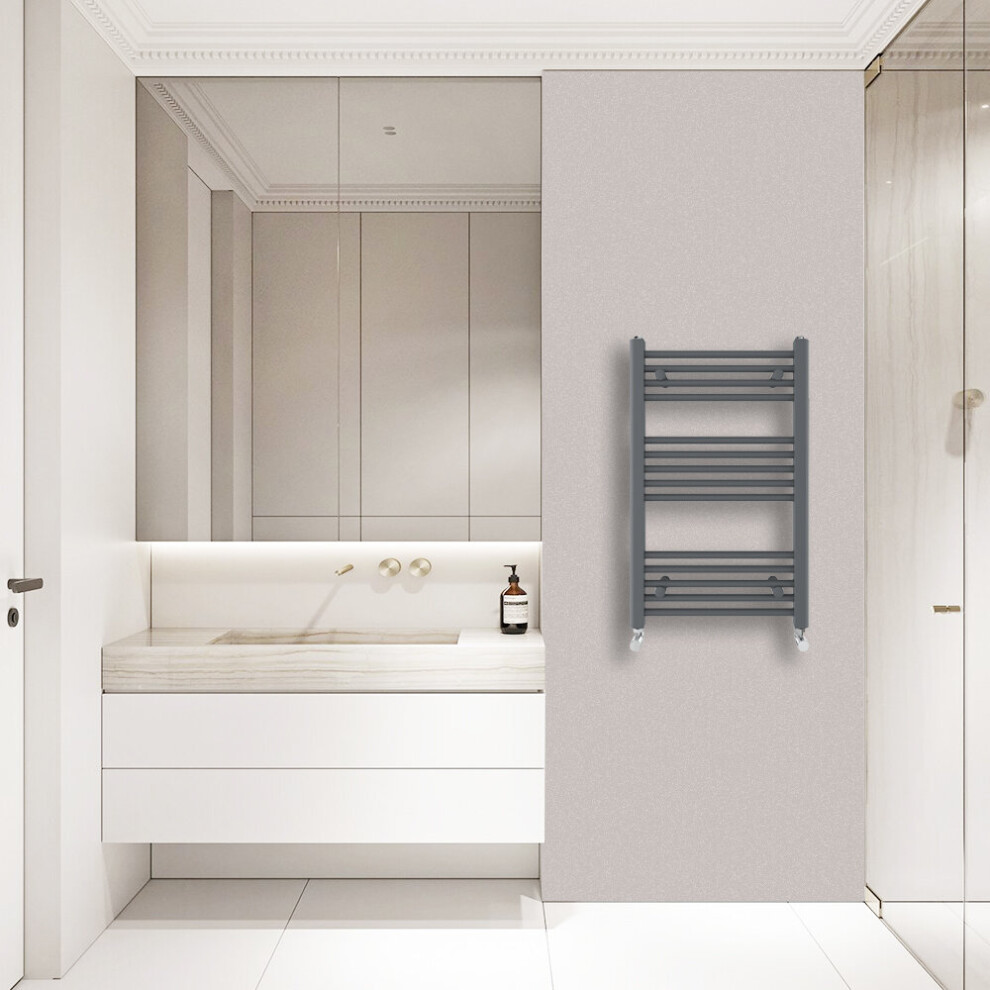 Warmehaus (800X500mm) Straight Heated Towel Rail Central Heating For Bathroom Kitchen Radiator Ladder Anthracite/Grey