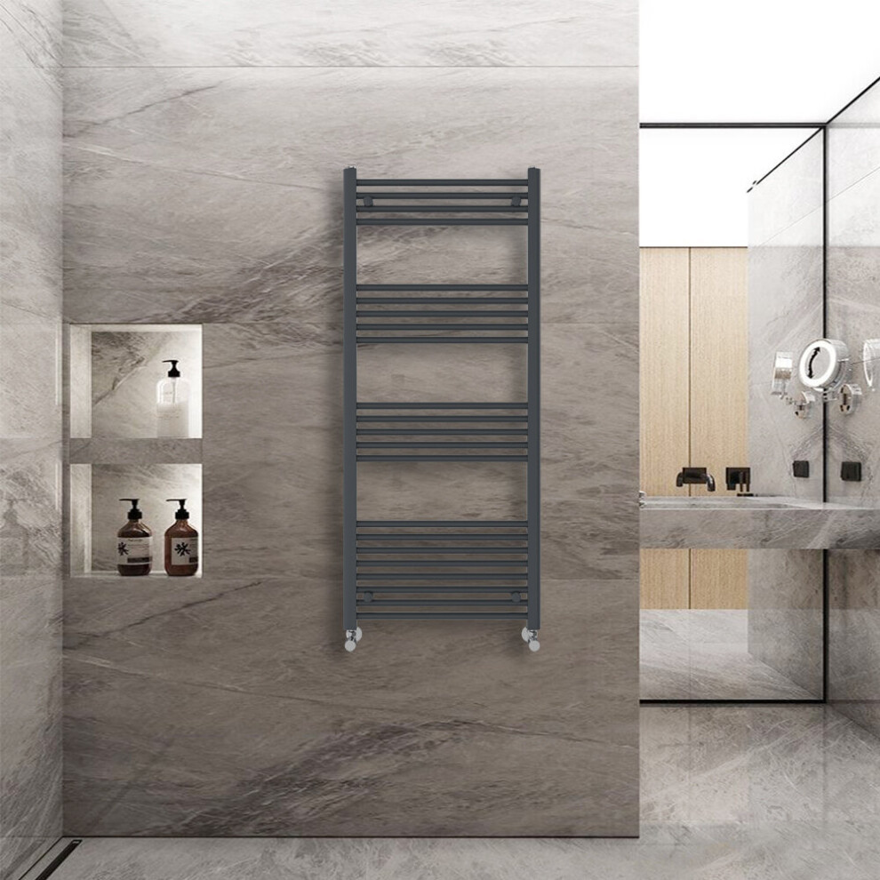 (1400x600mm) Warmehaus Straight Heated Towel Rail Central Heating for Bathroom Kitchen Radiator Ladder Anthracite Grey