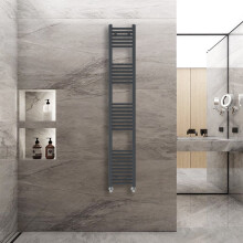 (1800x300mm) Warmehaus Straight Heated Towel Rail Central Heating for Bathroom Kitchen Radiator Ladder Anthracite Grey