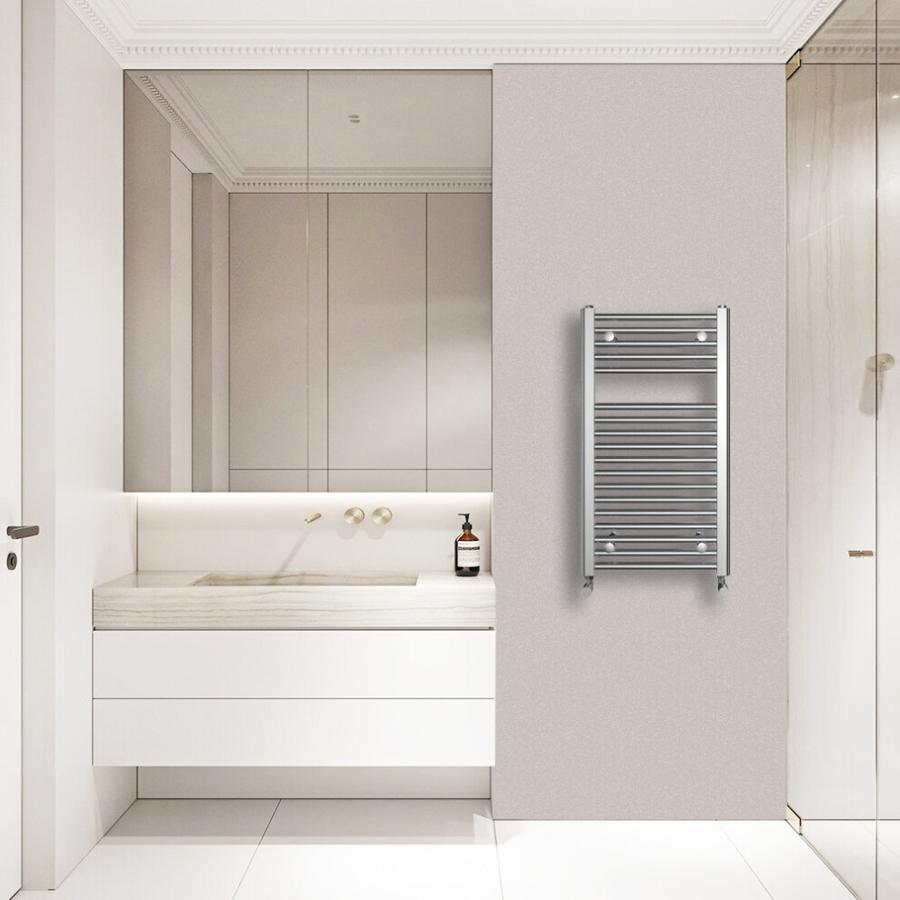 Warmehaus (800X450mm) Straight Heated Towel Rail Central Heating For Bathroom Kitchen Radiator Ladder Chrome