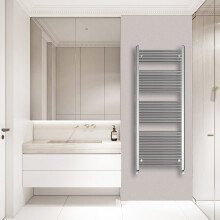(1500x600mm) Warmehaus Straight Heated Towel Rail Central Heating for Bathroom Kitchen Radiator Ladder Chrome