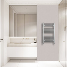 (800x500mm) Warmehaus Straight Heated Towel Rail Central Heating for Bathroom Kitchen Radiator Ladder Chrome