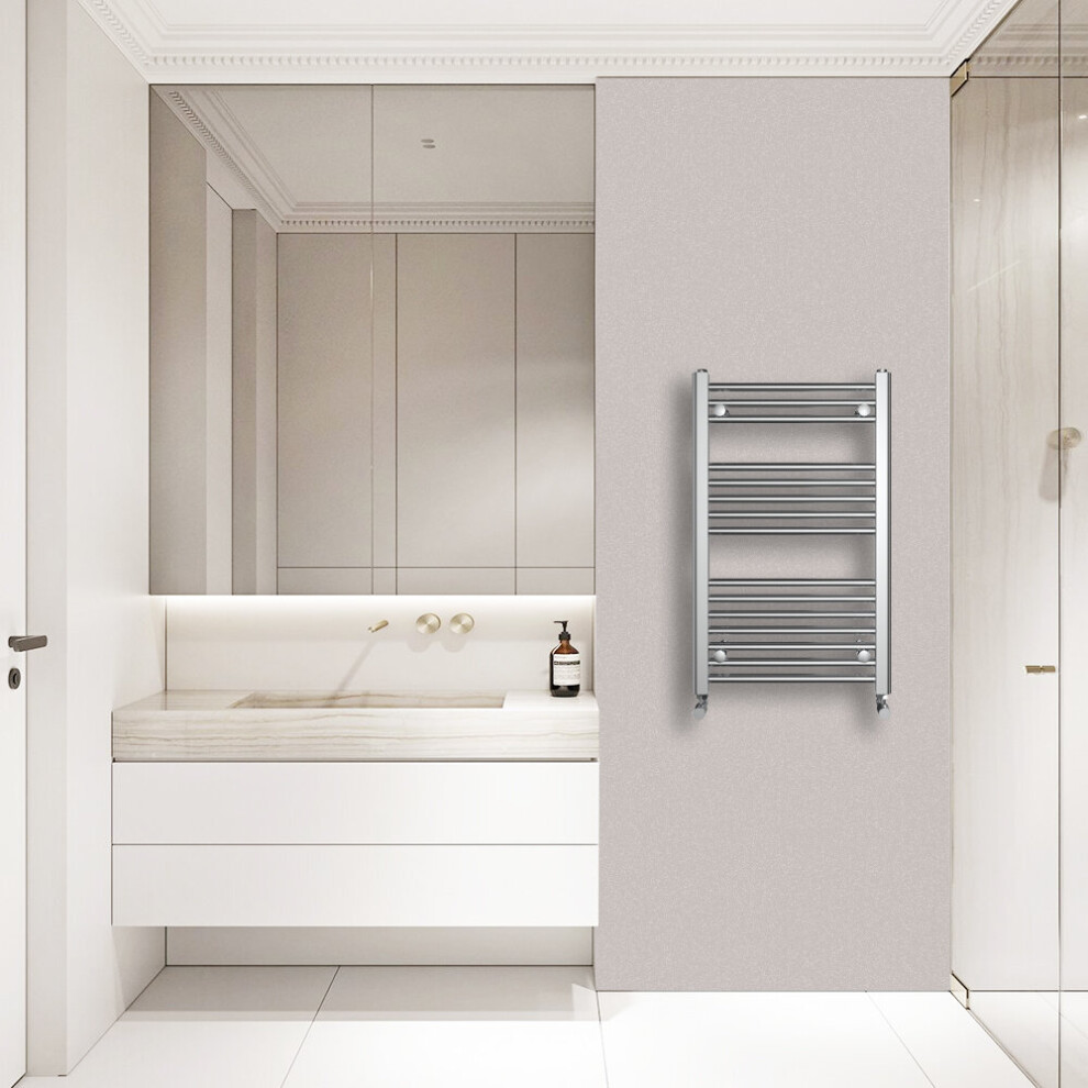 Warmehaus (800X500mm) Straight Heated Towel Rail Central Heating For Bathroom Kitchen Radiator Ladder Chrome