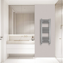 (1000x395mm) Warmehaus Straight Heated Towel Rail Central Heating for Bathroom Kitchen Radiator Ladder Chrome