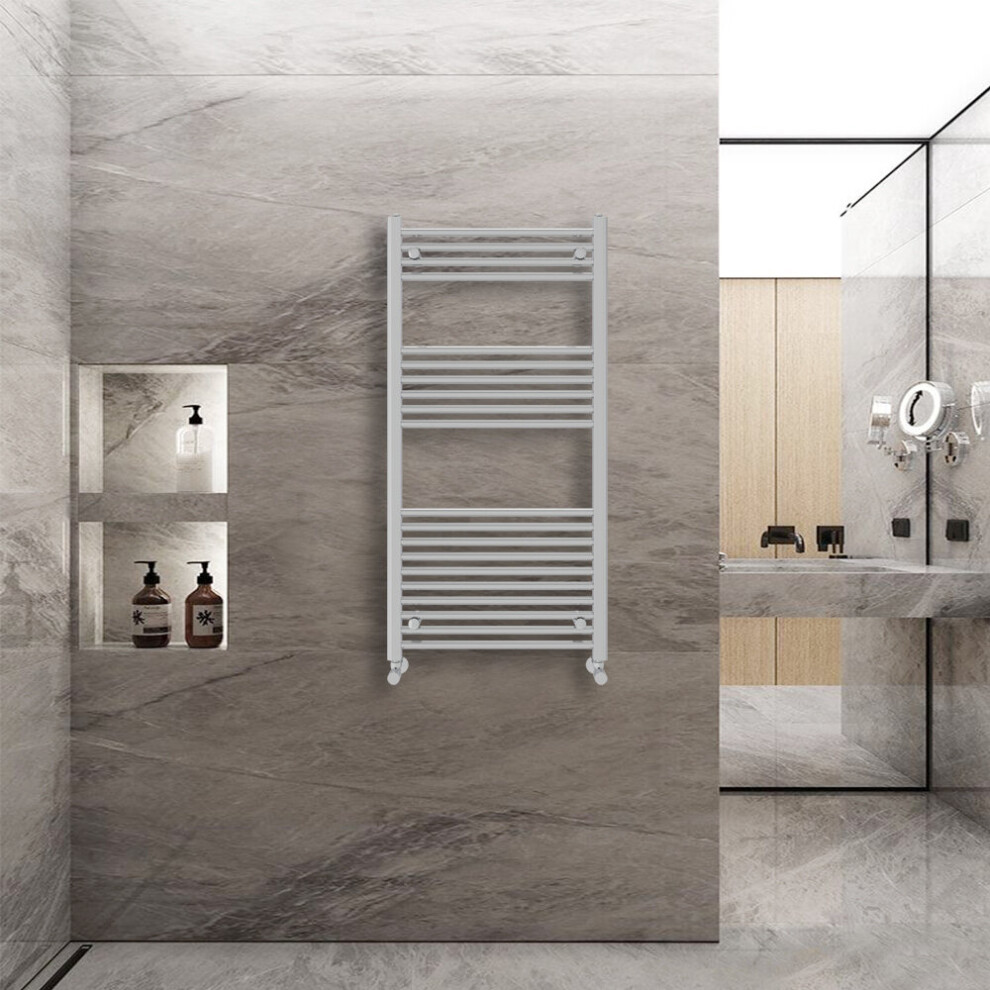 Warmehaus (1200X600mm) Straight Heated Towel Rail Central Heating For Bathroom Kitchen Radiator Ladder Chrome