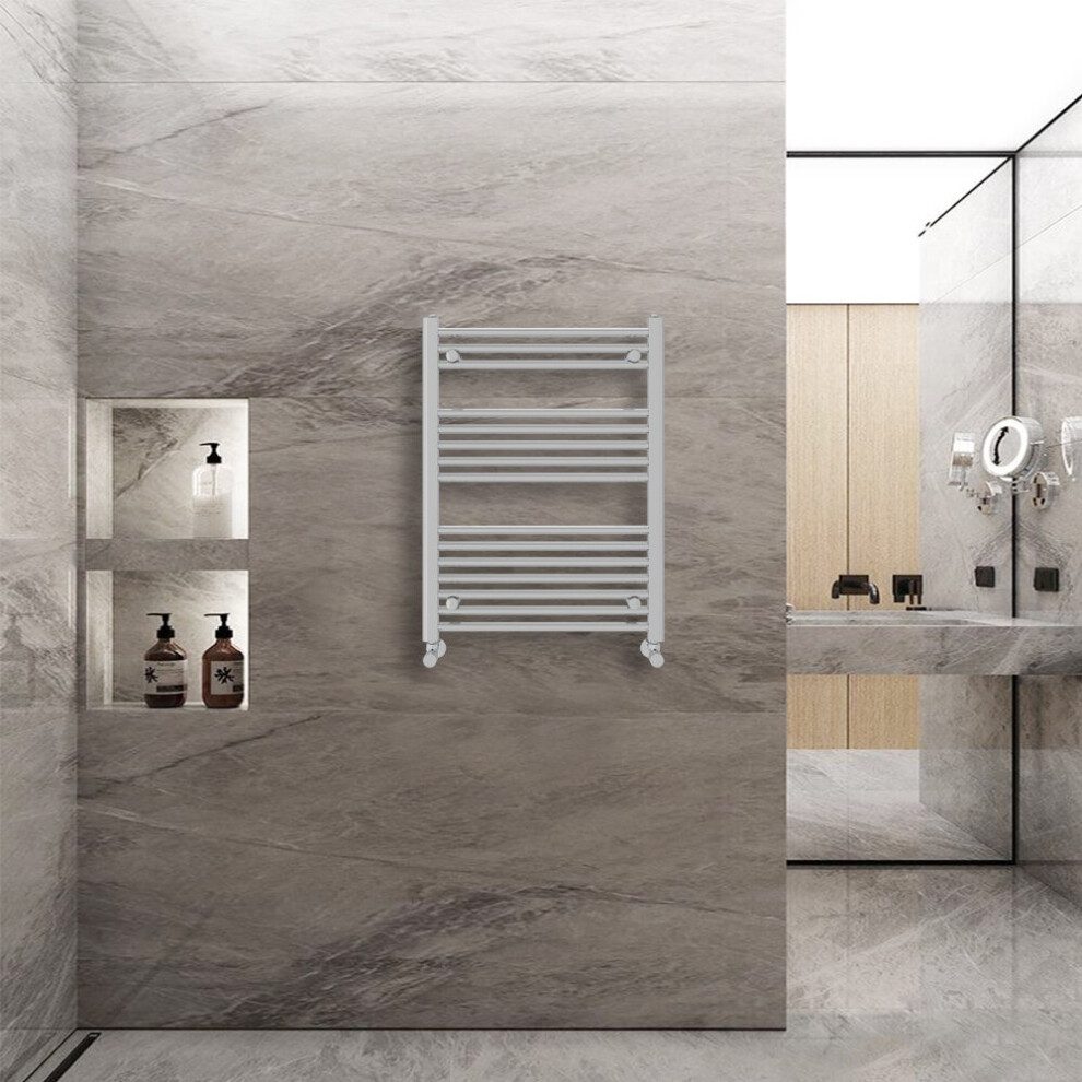 Warmehaus (800X600mm) Straight Heated Towel Rail Central Heating For Bathroom Kitchen Radiator Ladder Chrome