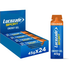 Lucozade Sport Dual-Fuel Orange Energy Gels, 24 x 45g – On-the-Go Carbohydrate Fuel for Endurance