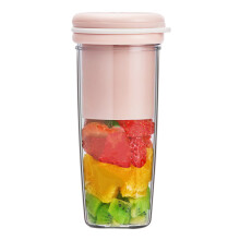 Portable Blender for Shakes and Smoothies , USB Rechargeable Blender, Strong Cutting Power with 4 Blades, 300ml Mini Juicer Cup for Sports(Pink)