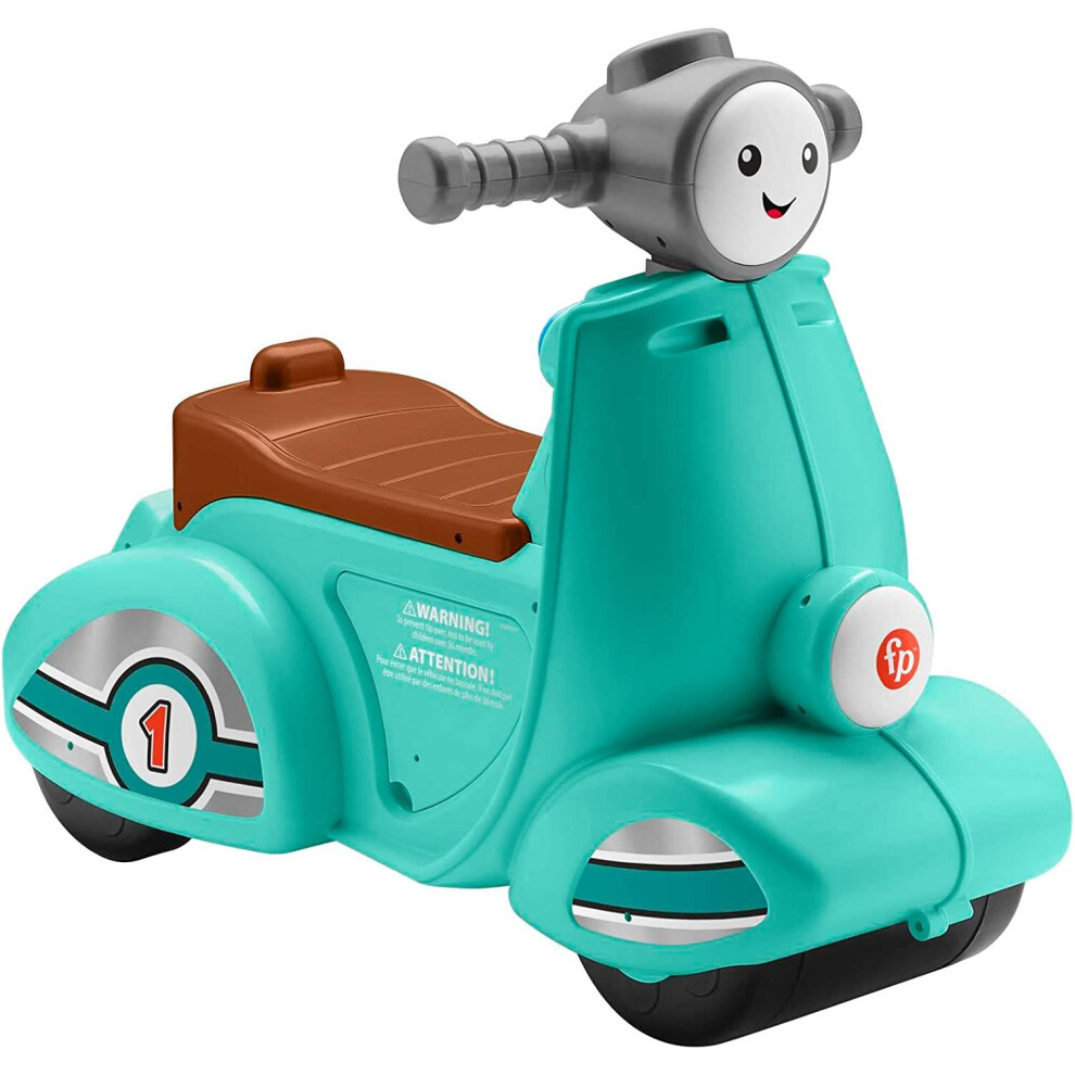 Fisher-Price Toddler Ride-On Toy Scooter With Smart Stages Educational Content For Pretend Play, Multi-Language Version, Laugh & Learn