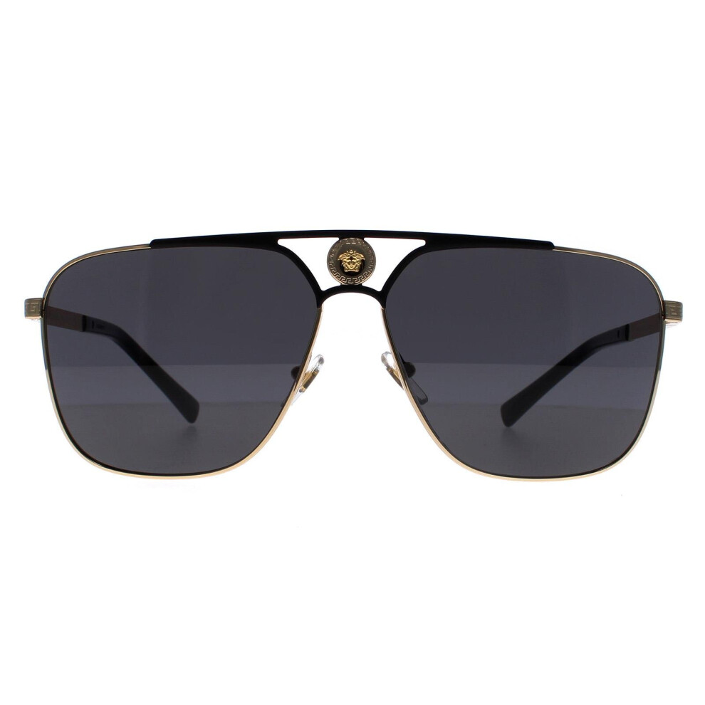 Versace Sunglasses VE2238 143687 Gold and Matte Black Dark Grey - Image 5