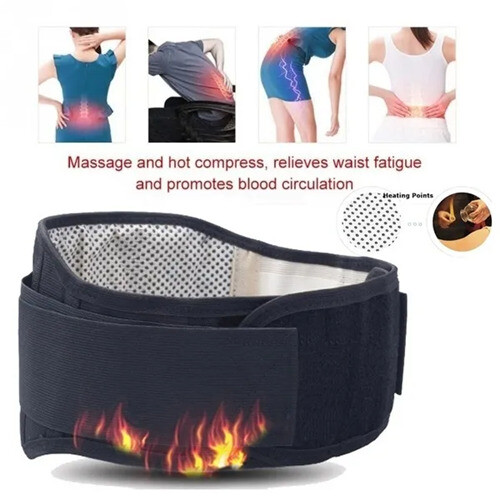 (L) Adjustable Waist Self Heating Magnetic Therapy Back Support Brace 2