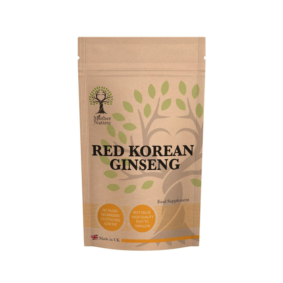 (30 Capsules) Red Korean Ginseng High Strength Panax Extract 6800mg Vegan Capsule Natural Supplement Rise Men & Women Libido