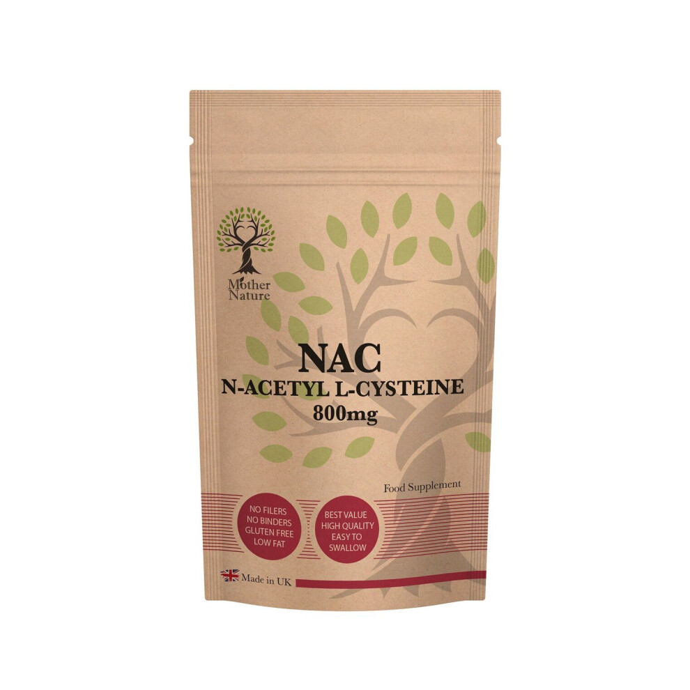 (120 Capsules) Pure NAC N-ACETYL L-CYSTEINE 1600mg per serving High Strength Amino Acid Nac Supplement Antioxidant, Supports Brain 800mg Vegan Capsule