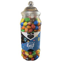 M&amp;Ms Peanut Dad World&#039;s Best Gift 750gm Novelty Jar Sweet Tub