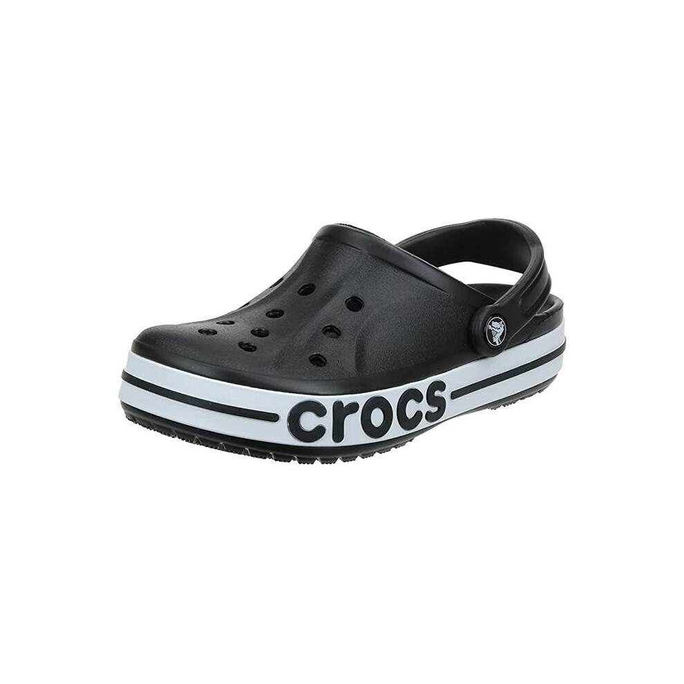 Crocs 205089-066-M5W7 Bayaband Unisex Clogs, Black & White - Size M5W7