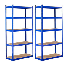 AREBOS Heavy Duty Shelving Set of 2 | 180 x 90 x 30 cm | Blue | 5 Shelves | Workshop Shelving Storage Shelving Basement Shelving