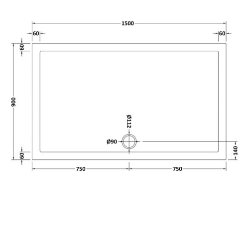 NES Home Slim 1500 x 900 Rectangular Stone Resin Shower Tray For Wetroom Enclosure 2