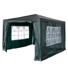 (Green) BIRCHTREE 3x3m Garden PE Gazebo Party Wedding Camping Tent With 4 Walls Canopy