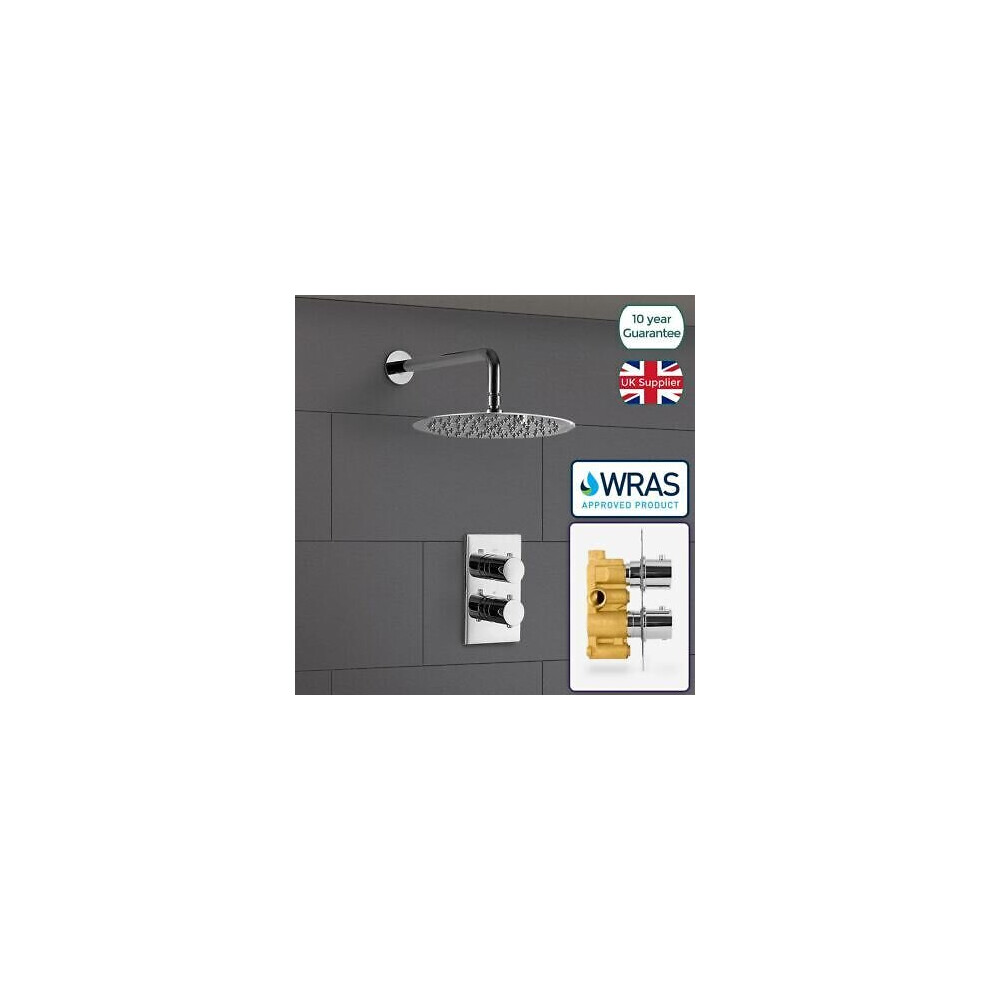 Nes Home Lily Thin Concealed 2 Dial 1 Way Thermostatic Shower Mixer