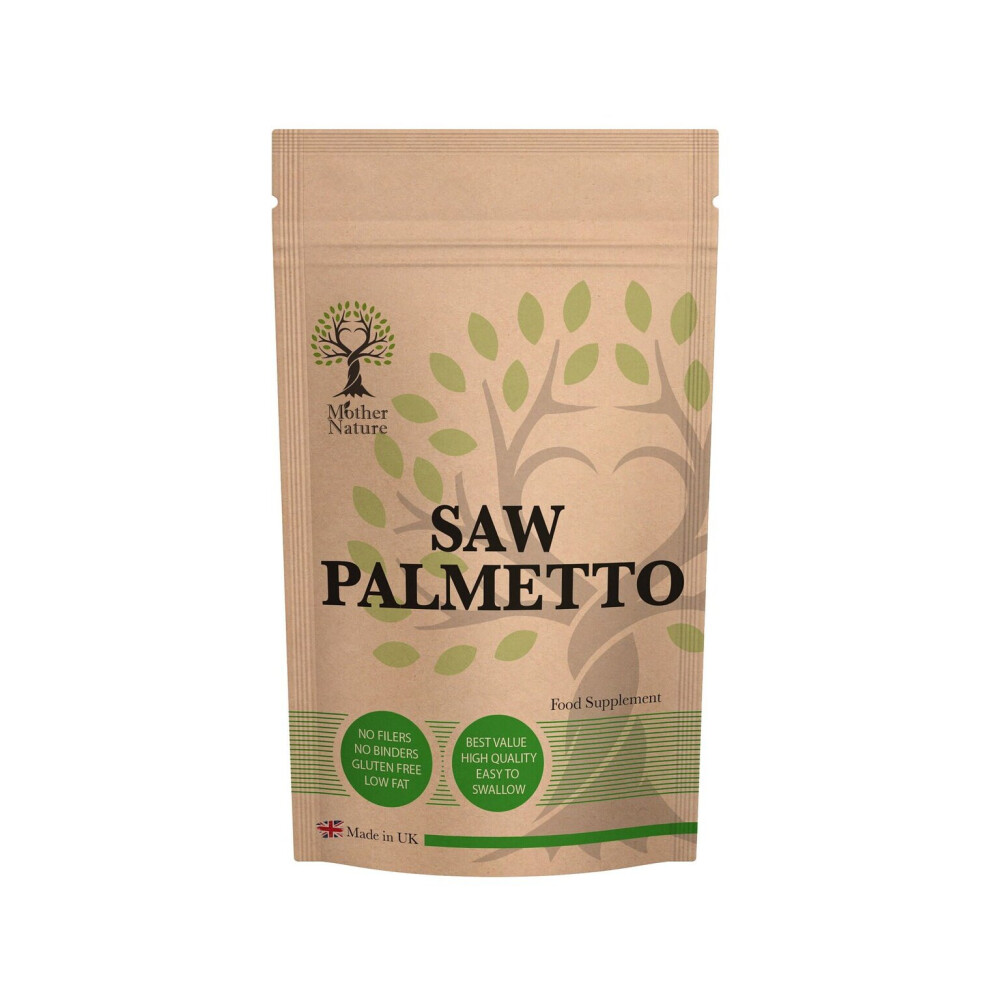 (60 Capsules) Saw Palmetto Capsules 600mg High Potency 20:1 Extract Natural Saw Palmetto Vegan