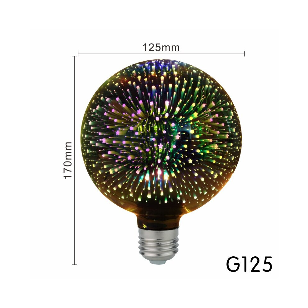 (G125, 220V) 3D Led Bulb Star Firework Edison Night Light 110V 220V Decoration Lighting