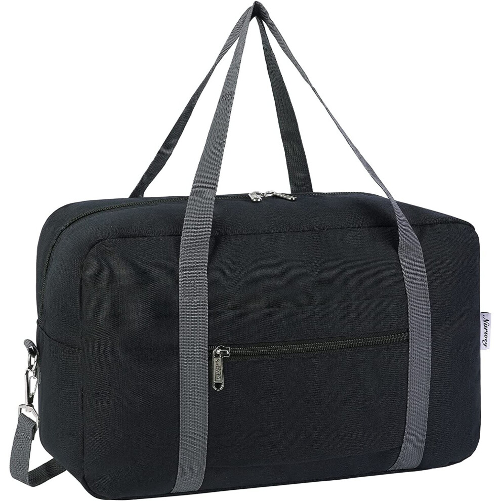 Narwey Store For Ryanair Airlines Underseat Cabin Bag 40X20x25 Foldable Travel Duffel Bag Holdall Tote Carry On Luggage Overnight For Women And Men 20L Black