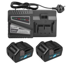 2Pcs 6.0Ah Battery Replacement for Hitachi 18V Battery and Charger, Compatible with Hitachi 339782 BSL1830C BSL1815X BSL1815S BSL1830 330139 330557