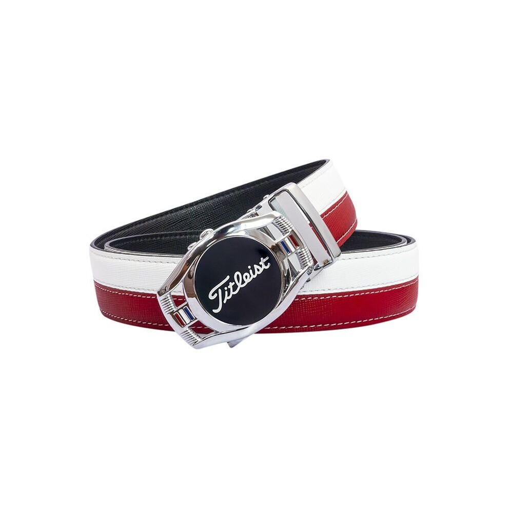 (White&Red) Mens Titleist Golf Webbing Belt Waist Belt Quick Release 3.5cm