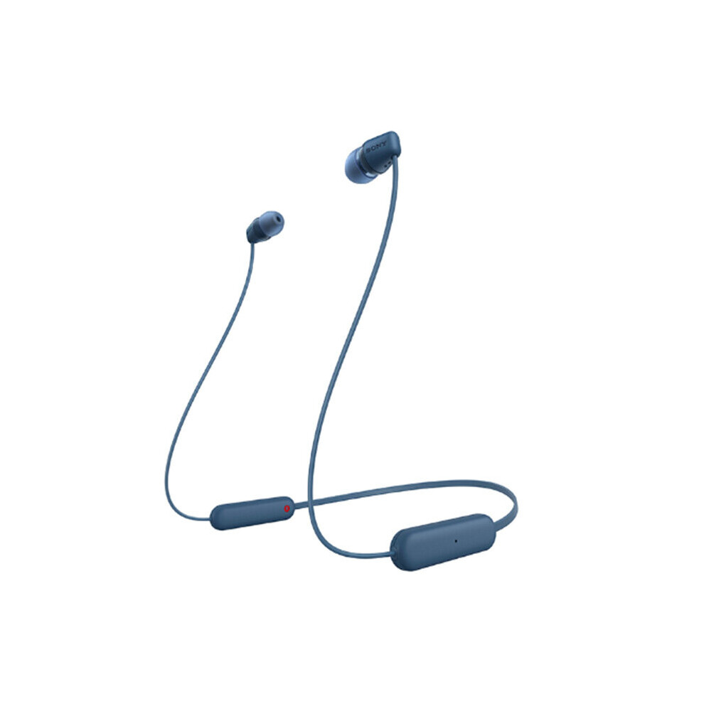 (Blue) Sony Wi-C100 Wireless Tooth Headphones With Mic, Up To 25H Battery Life Blue 9330637553206