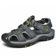 (Grey, Tag Size 47=UK Size 12) Mens Sandals Beach Shoe Non-Slip Hiking Casual Walking Hiking Shoes Sports Size