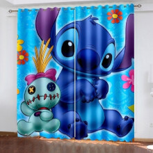 (Scarecrow, 52"(W)×63"(L)/132cm(W)×160cm(L)) Stitch 3d Lilo Cartoon Made Pair Thick Thermal Blackout Curtains Ring Eyelet Top
