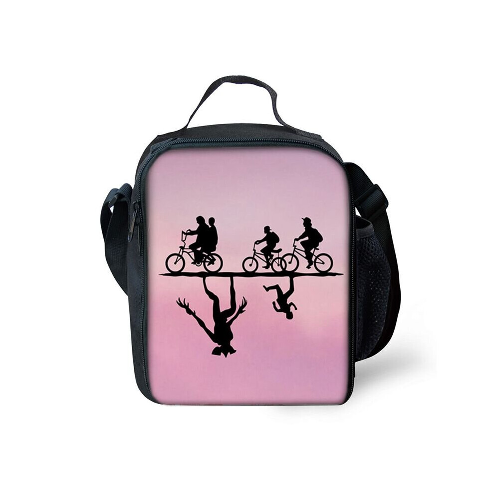 (LightPink) Lunch Stranger Thing Bags Ice Bag Thermal Insulated Cooler Students Kids Picnic