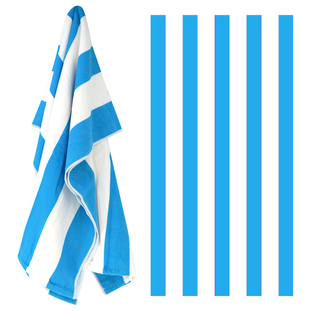 (Blue Stripes) GEEZY Microfibre Beach Towel Stripes Design Quick Dry Summer Pool Travel Absorbent