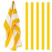 (Orange Stripes) GEEZY Microfibre Beach Towel Stripes Design Quick Dry Summer Pool Travel Absorbent