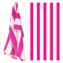 (Pink Stripes) GEEZY Microfibre Beach Towel Stripes Design Quick Dry Summer Pool Travel Absorbent
