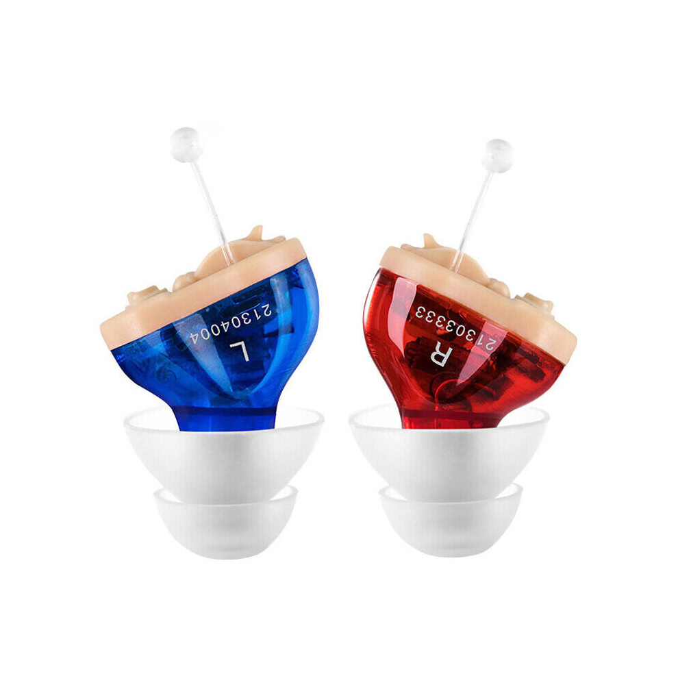Photos - Hearing Aid  In-Ear Digital Ear Hearing Aids Mini Sound Voice Enhancer( 1 Pair Red+Blue)