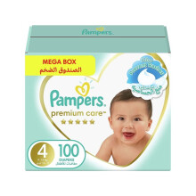 Pampers Premium Care Diapers, Size 4, For 9-14 Kg Baby, Mega Box, Pack of 100's