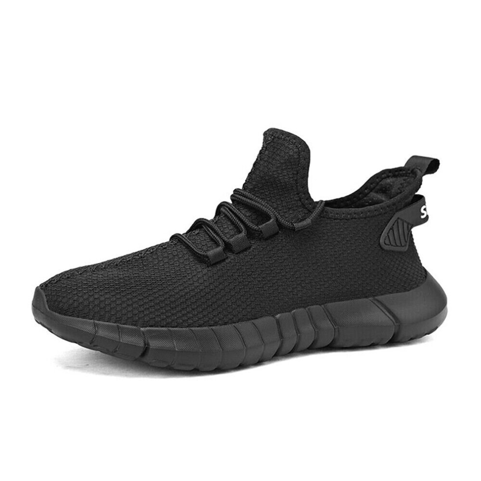 (Black, UK 7) Mens Womens Hiking Ladies Walking Fitness Trainers Sports Running Shoes Gym Size