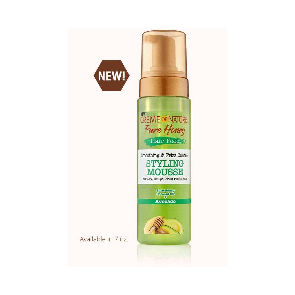 Creme Of Nature Pure Honey Avocado Smoothing & Frizz Control Mousse 7 Oz (Balen 1 Ks)-image