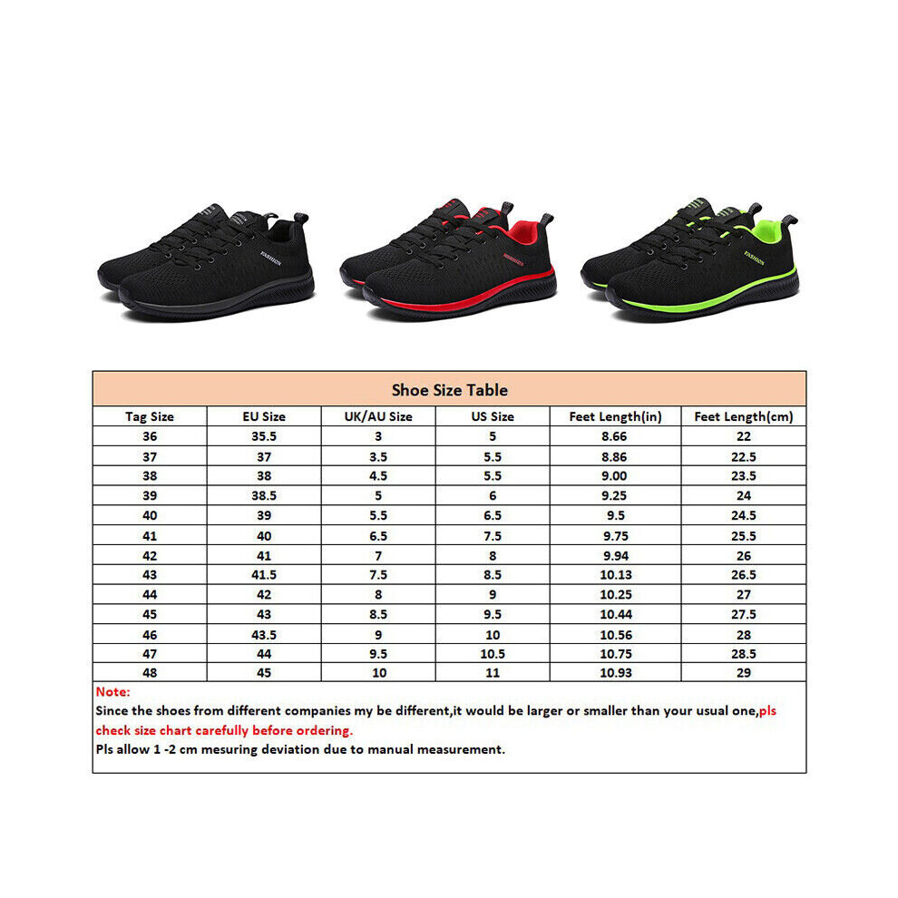 Black Red Tag Size 38 UK Size 4.5 Mens Non Slip Sneakers Lace Up Athletic Shoes Comfortable Round Toe Gym Trainers on OnBuy
